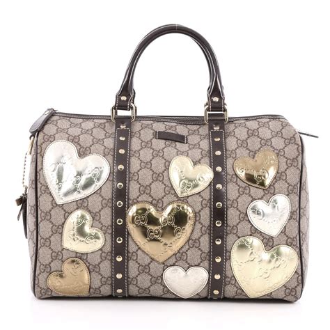 gucci joy boston bag with hearts|authentic Gucci Boston bag.